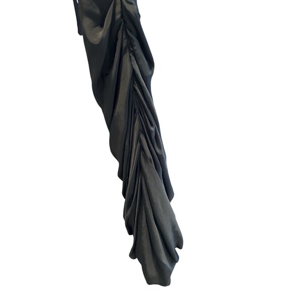 Whimsigoth Black Sleeveless Draped Cocktail Dress With Ruched Detailing - Elegan - Picture 4 of 13